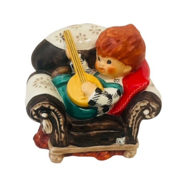 Goebel Hummel Figurine vtg Germany Redheads red heads byj22 Off Key 1958 banjo